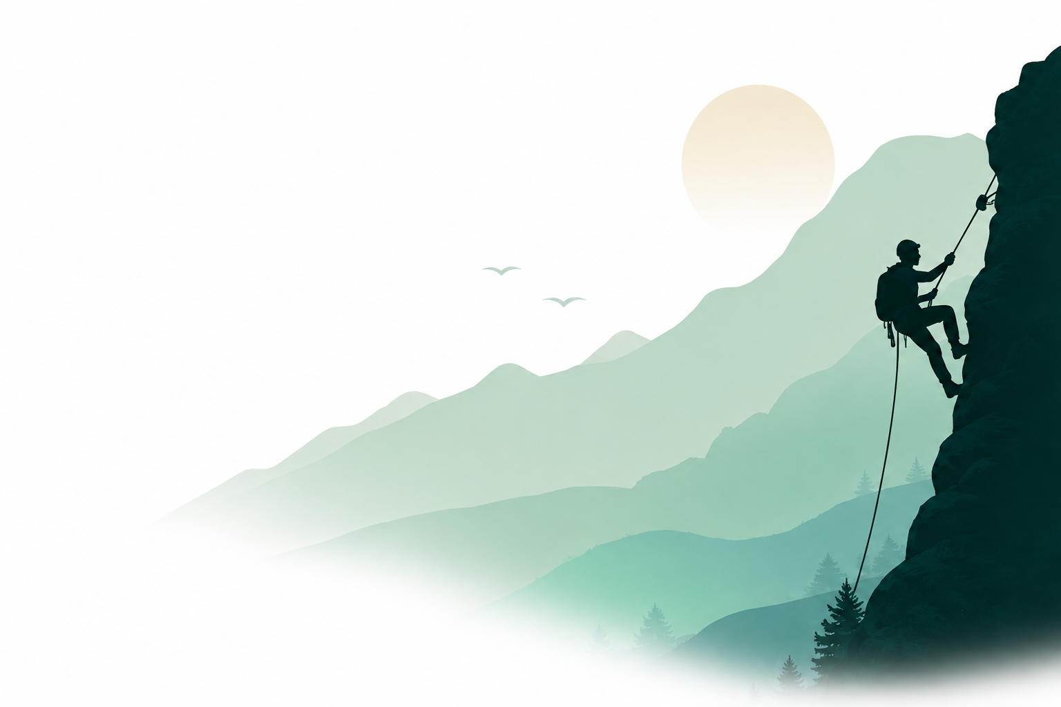 Illustration d’un grimpeur en montagne